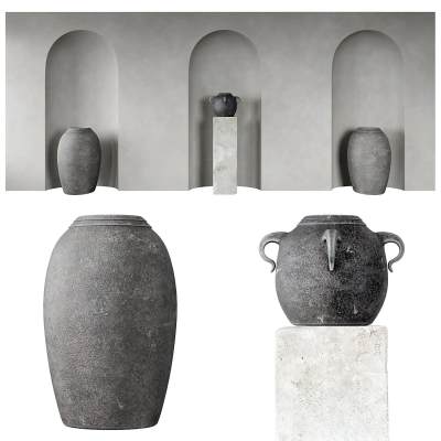 有花瓶的装饰墙壁